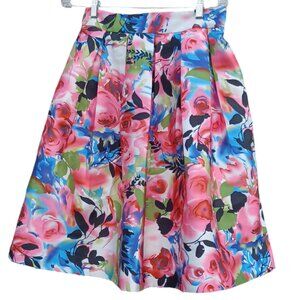 Gracia Medium Floral Colourful Lined Skirt 4444